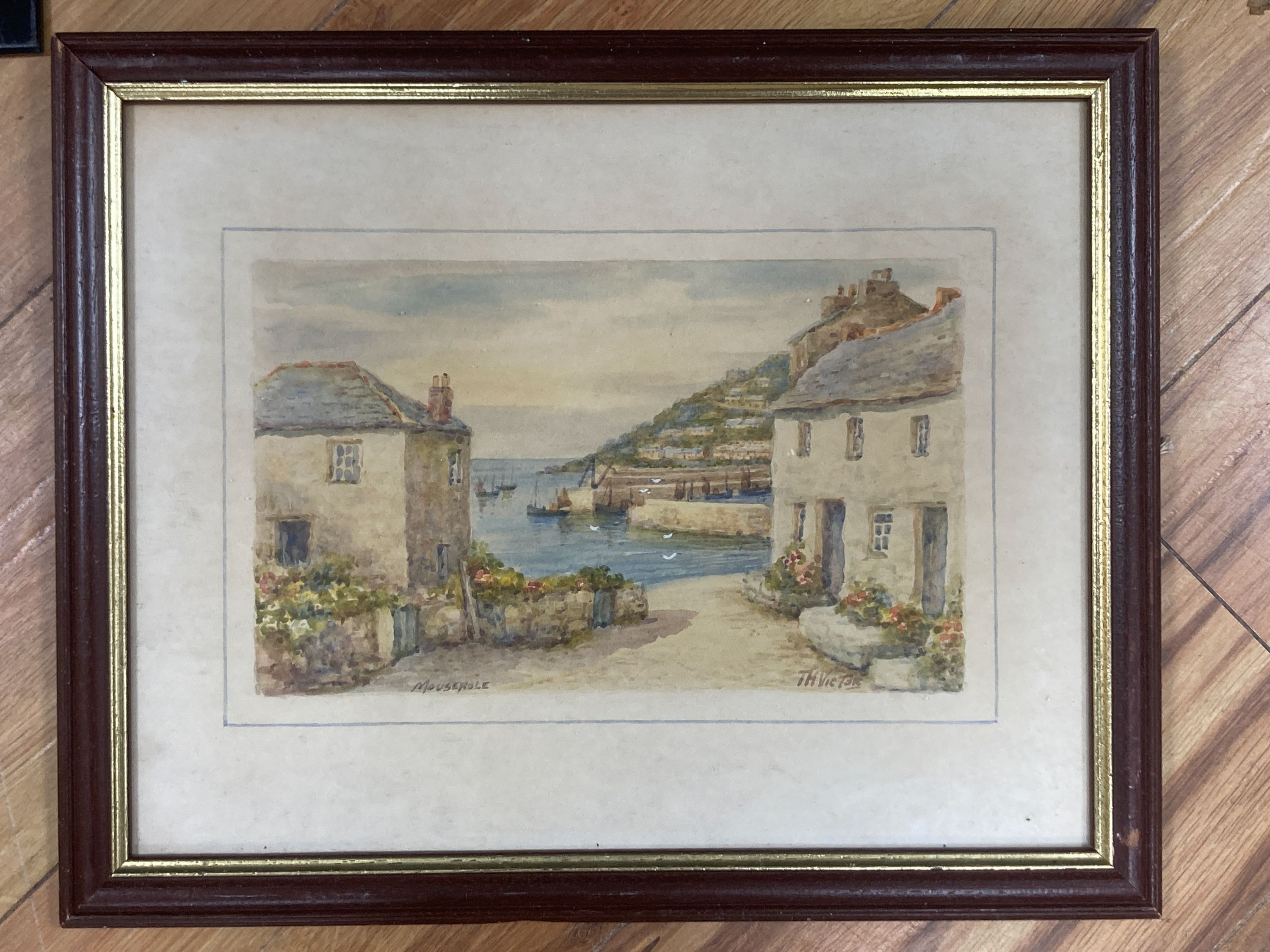 Thomas Herbert Victor (1894-1980), watercolour, Mousehole, signed, 16 x 26cm.